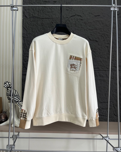 BURBERRY VINTAGE CHECK CONTRAST POCKET CREWNECK SWEATSHIRT – 1:1 HIGH END
