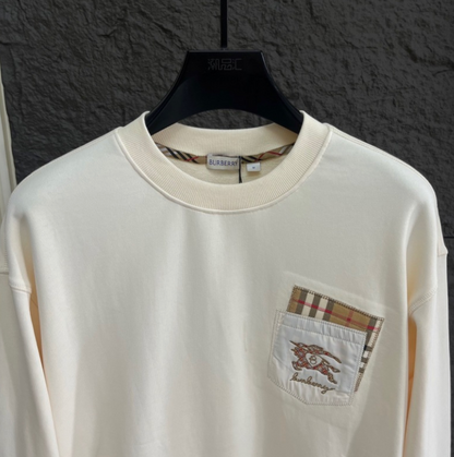 BURBERRY VINTAGE CHECK CONTRAST POCKET CREWNECK SWEATSHIRT – 1:1 HIGH END