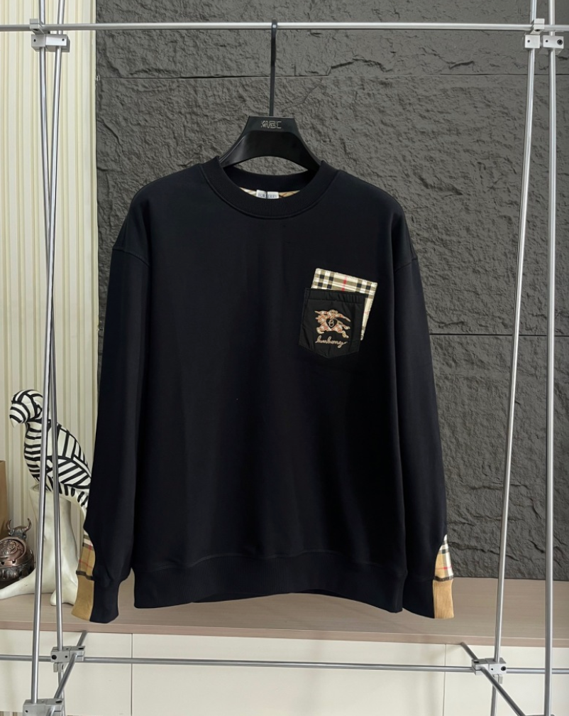 BURBERRY VINTAGE CHECK CONTRAST POCKET CREWNECK SWEATSHIRT – 1:1 HIGH END