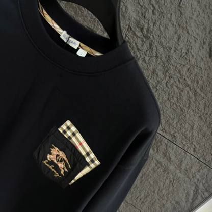 BURBERRY VINTAGE CHECK CONTRAST POCKET CREWNECK SWEATSHIRT – 1:1 HIGH END