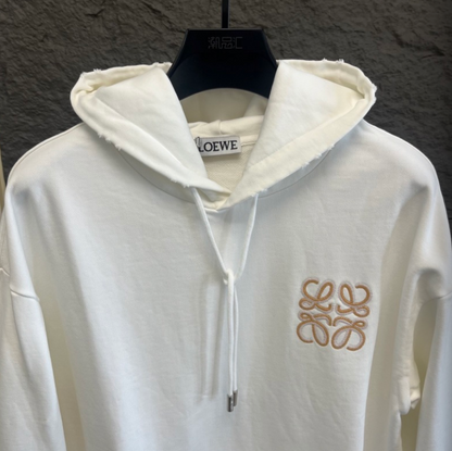 LOEWE 2026FW ANAGRAM EMBROIDERED BOUCLÉ HOODIE – 1:1 HIGH END