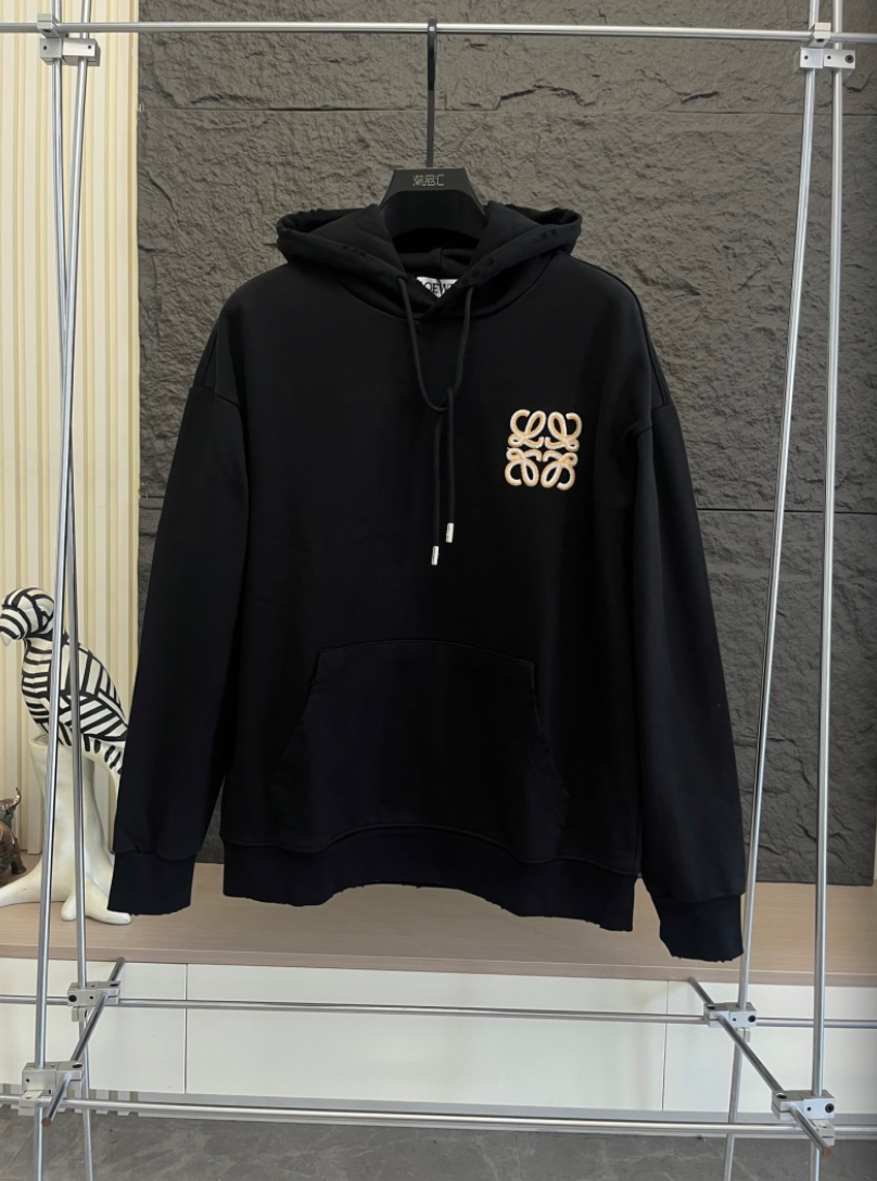 LOEWE 2026FW ANAGRAM EMBROIDERED BOUCLÉ HOODIE – 1:1 HIGH END
