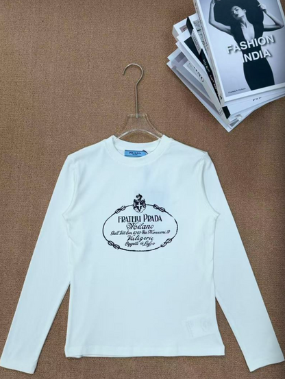 PRADA FRATELLI RETRO MONOGRAM LONG SLEEVE SLIM T-SHIRT – 1:1 HIGH END
