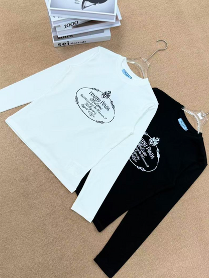PRADA FRATELLI RETRO MONOGRAM LONG SLEEVE SLIM T-SHIRT – 1:1 HIGH END