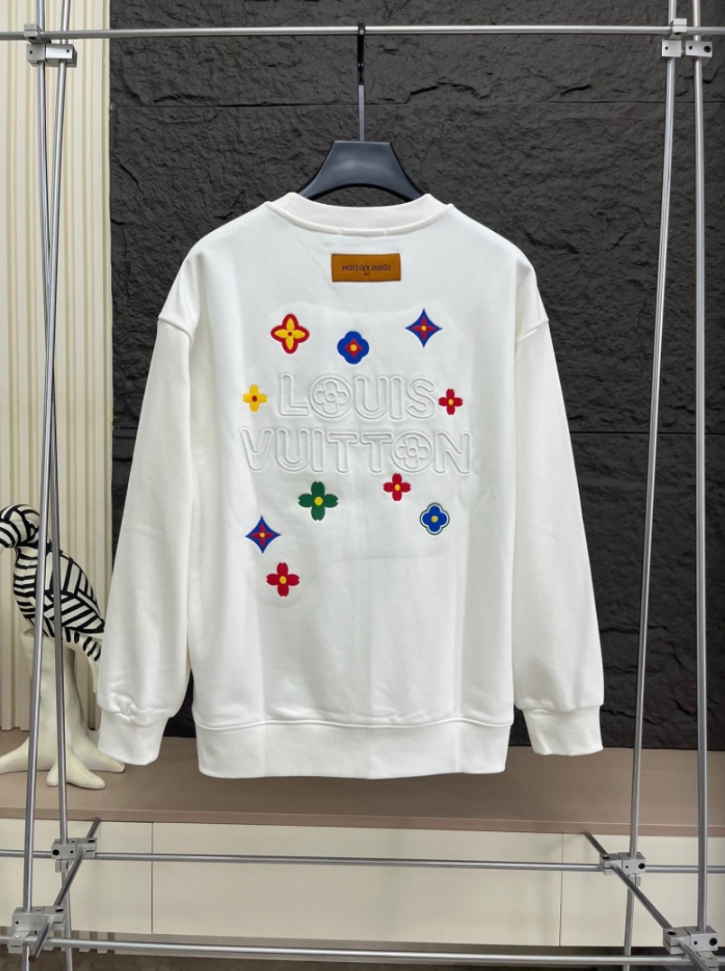 LOUIS VUITTON LV 2026FW MONOGRAM FLOWER MULTI-COLOR EMBROIDERED CREWNECK SWEATSHIRT– 1:1 HIGH END