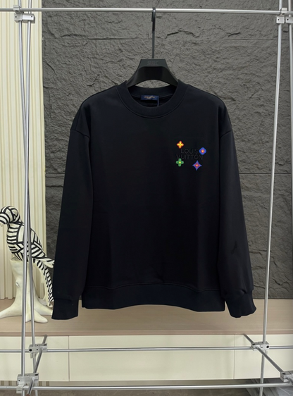 LOUIS VUITTON LV 2026FW MONOGRAM FLOWER MULTI-COLOR EMBROIDERED CREWNECK SWEATSHIRT– 1:1 HIGH END