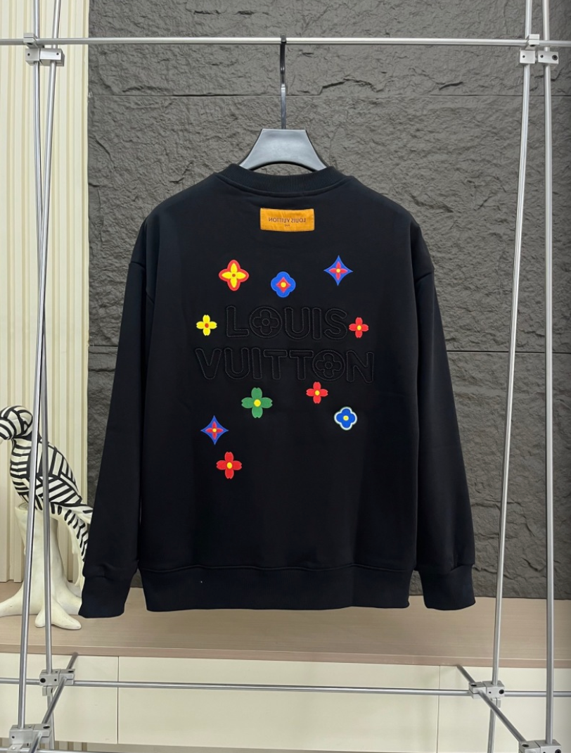LOUIS VUITTON LV 2026FW MONOGRAM FLOWER MULTI-COLOR EMBROIDERED CREWNECK SWEATSHIRT– 1:1 HIGH END