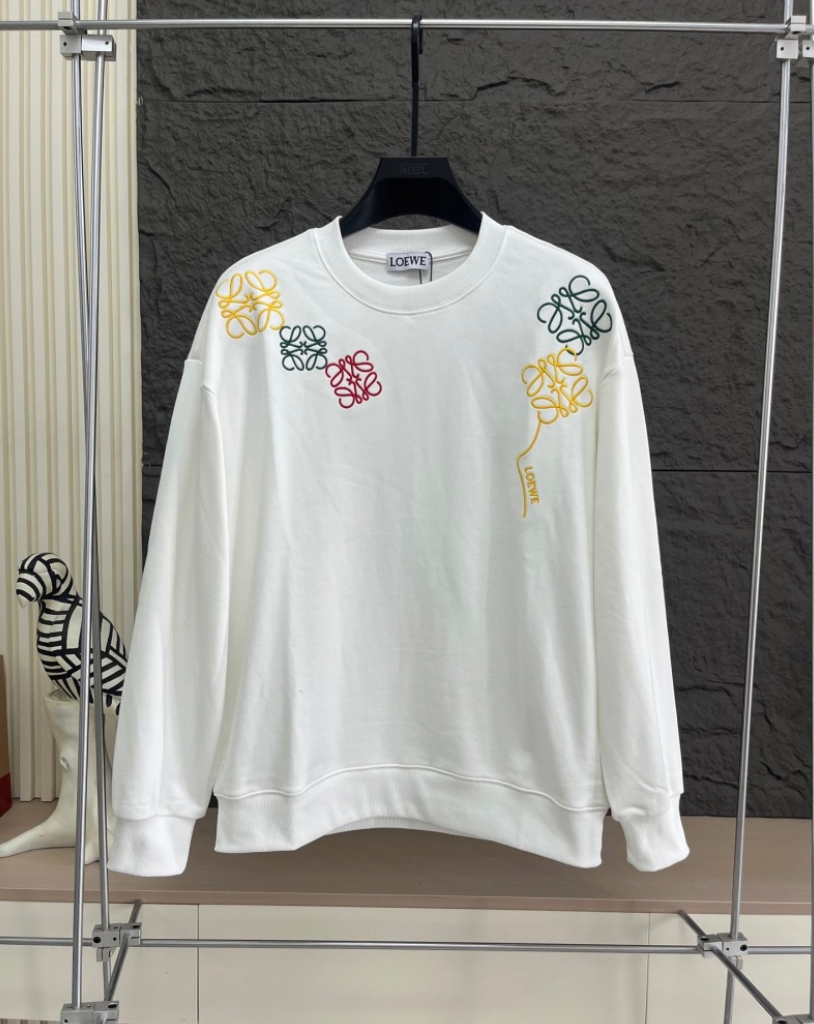 LOEWE 2026FW MULTI-COLOR ANAGRAM MONOGRAM BALLOON CREWNECK SWEATSHIRT– 1:1 HIGH END