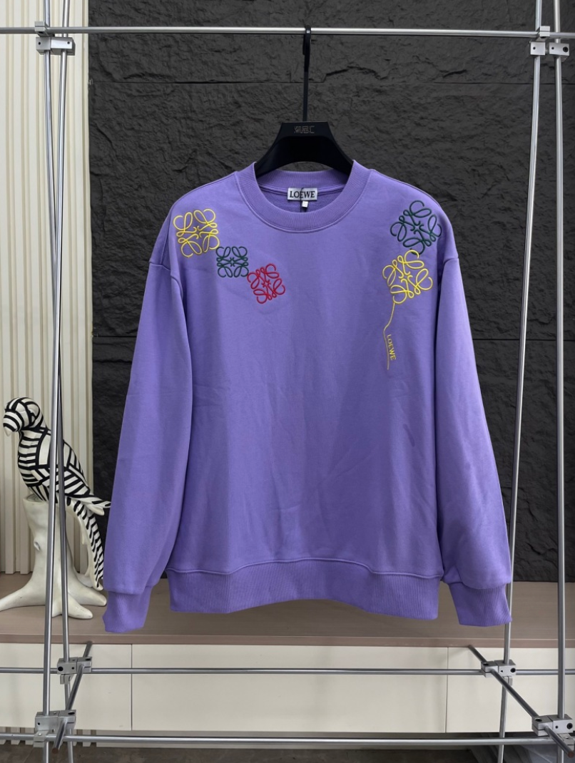 LOEWE 2026FW MULTI-COLOR ANAGRAM MONOGRAM BALLOON CREWNECK SWEATSHIRT– 1:1 HIGH END