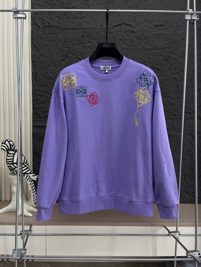 LOEWE 2026FW MULTI-COLOR ANAGRAM MONOGRAM BALLOON CREWNECK SWEATSHIRT– 1:1 HIGH END