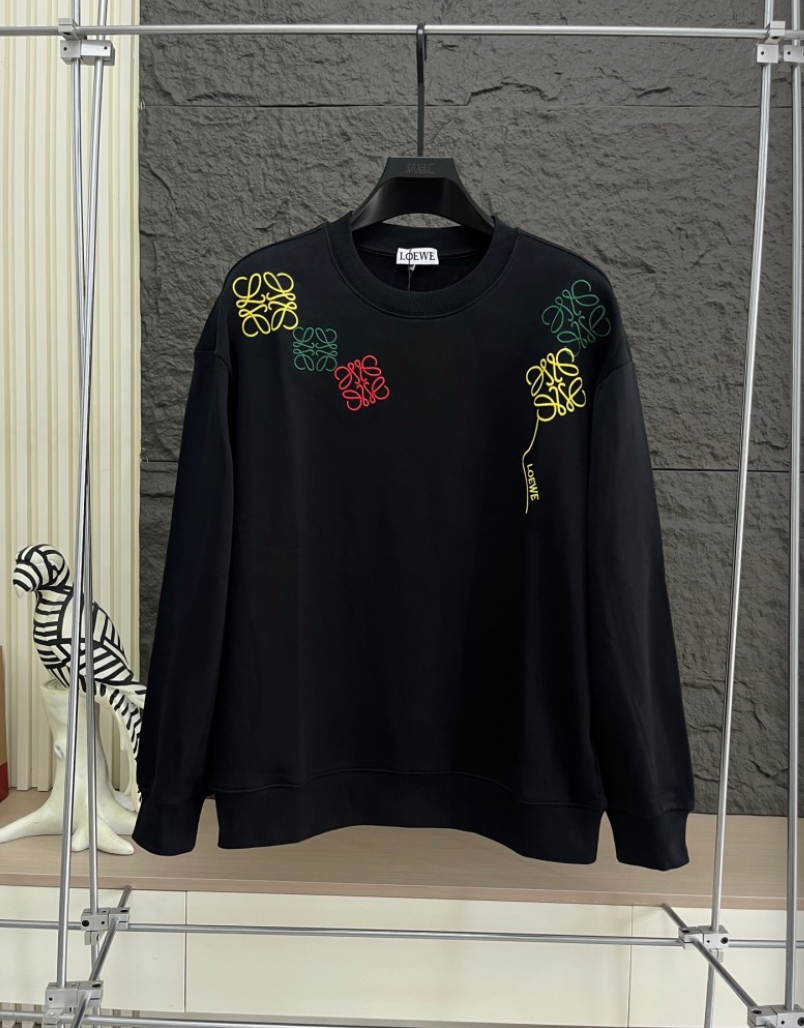 LOEWE 2026FW MULTI-COLOR ANAGRAM MONOGRAM BALLOON CREWNECK SWEATSHIRT– 1:1 HIGH END