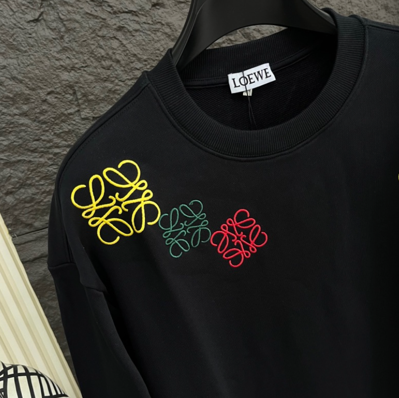 LOEWE 2026FW MULTI-COLOR ANAGRAM MONOGRAM BALLOON CREWNECK SWEATSHIRT– 1:1 HIGH END