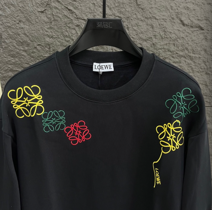 LOEWE 2026FW MULTI-COLOR ANAGRAM MONOGRAM BALLOON CREWNECK SWEATSHIRT– 1:1 HIGH END