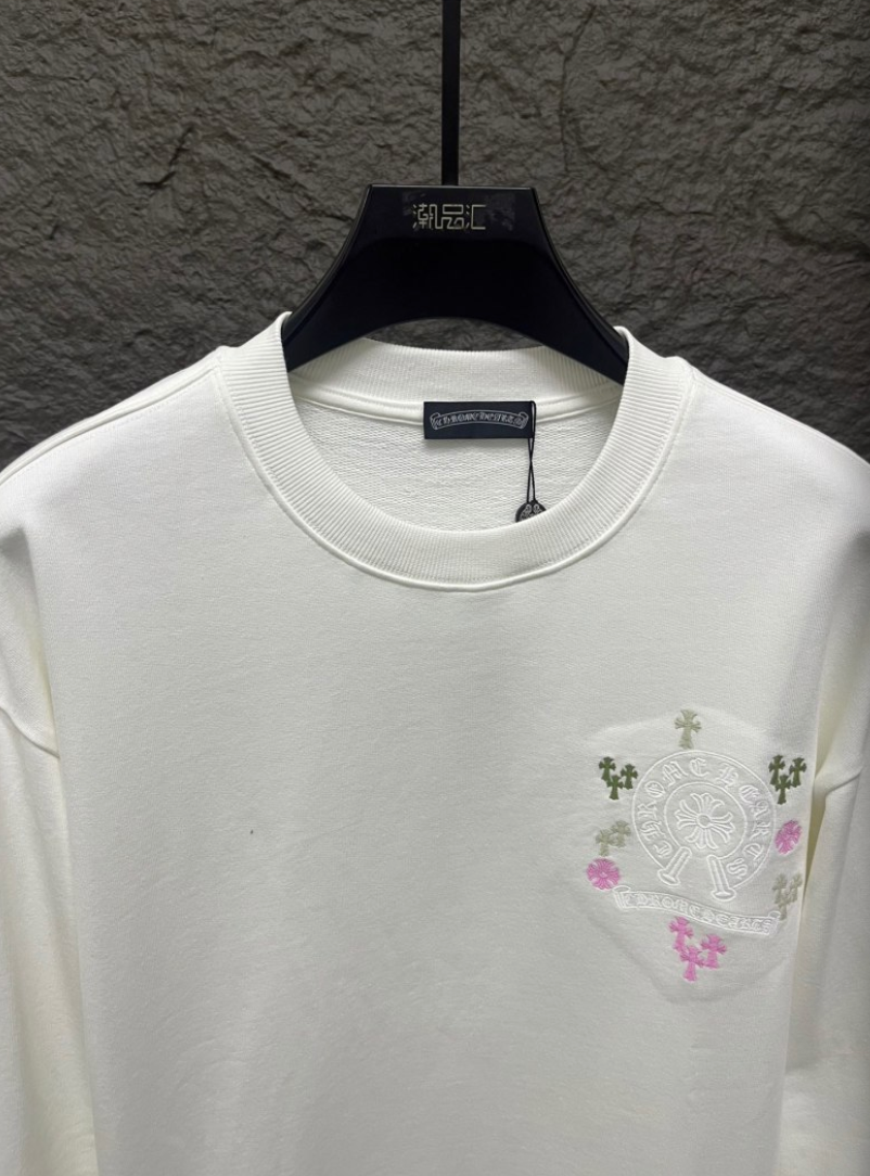 CHROME HEARTS CH 2026FW MULTI-COLOR CEMETERY CROSS POCKET CREWNECK SWEATSHIRT – 1:1 HIGH END