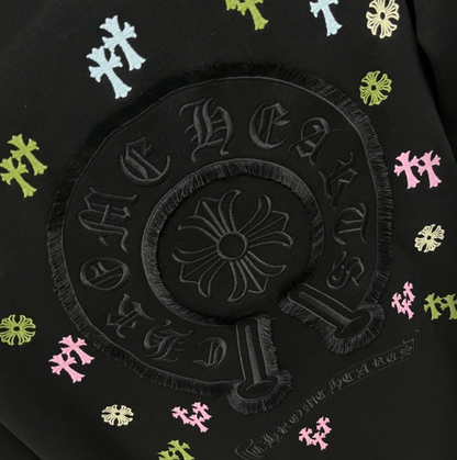 CHROME HEARTS CH 2026FW MULTI-COLOR CEMETERY CROSS POCKET CREWNECK SWEATSHIRT – 1:1 HIGH END