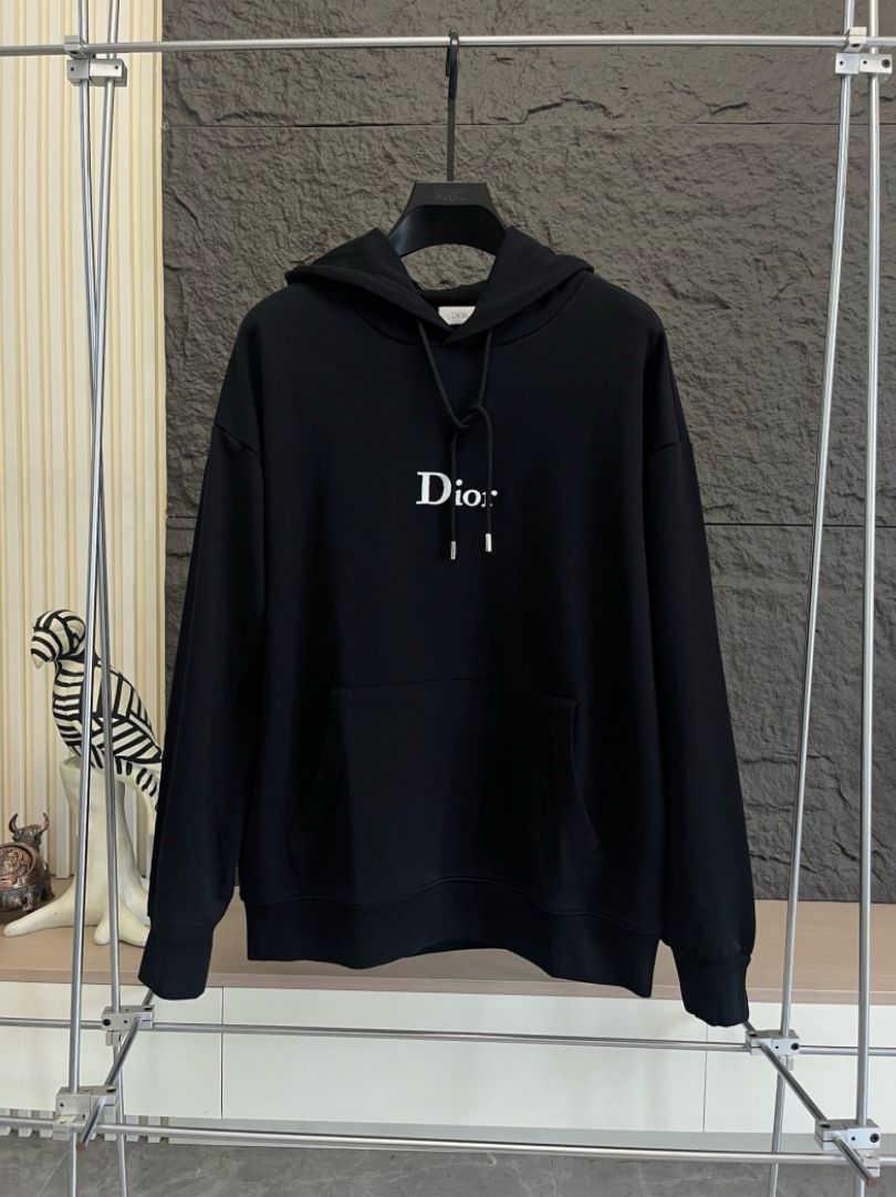 DIOR 2026FW EMBROIDERED SIGNATURE LOGO HOODIE – 1:1 HIGH END