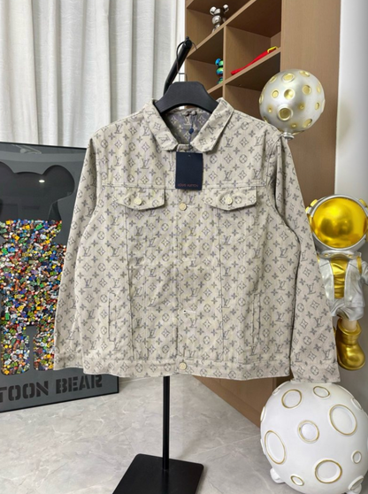 LOUIS VUITTON LV PREMIUM JACQUARD MONOGRAM DENIM JACKET– 1:1 HIGH END