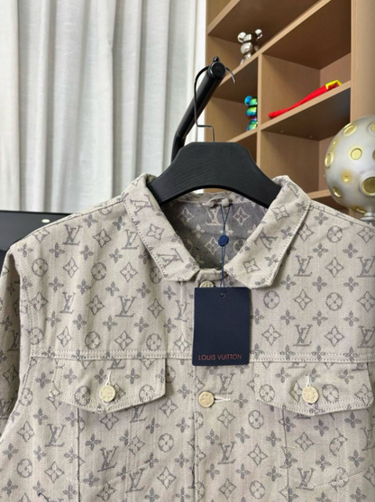 LOUIS VUITTON LV PREMIUM JACQUARD MONOGRAM DENIM JACKET– 1:1 HIGH END