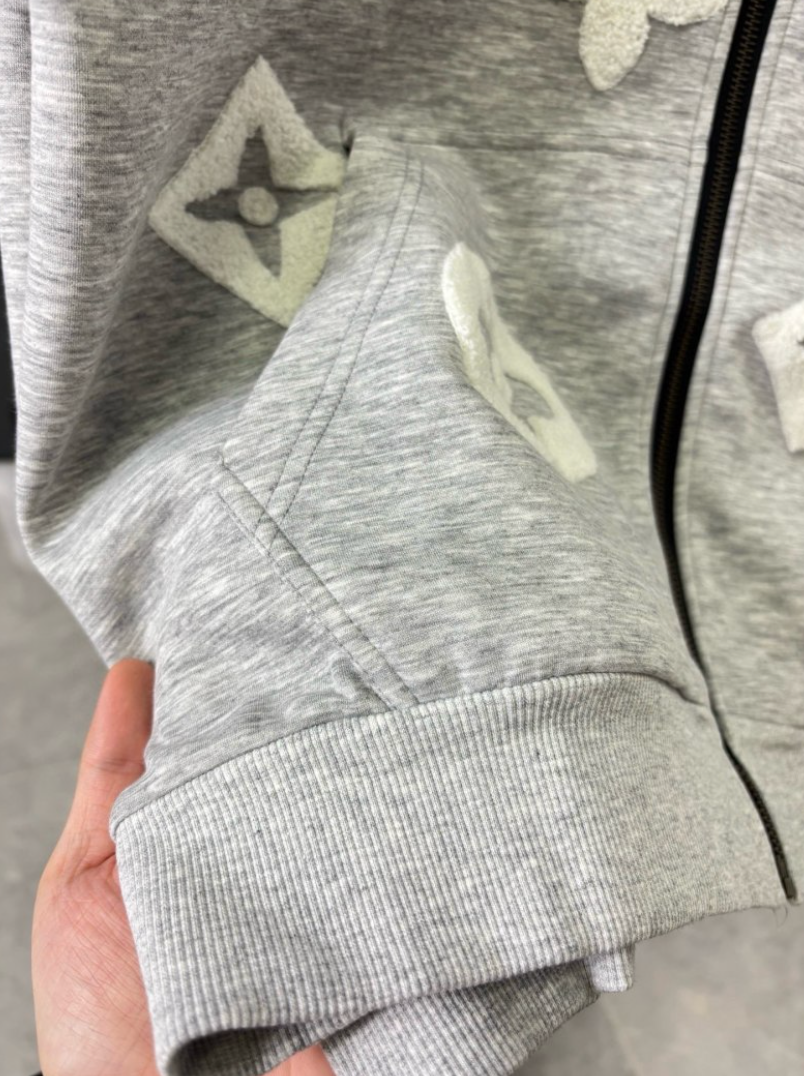 LOUIS VUITTON LV 2026FW ALL-OVER MONOGRAM BOUCLÉ ZIP-UP HOODIE – 1:1 HIGH END