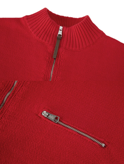 MONCLER EXPEDITION CONTRAST HALF-ZIP POCKET KNITWEAR SWEATER– 1:1 HIGH END
