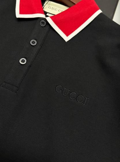 GUCCI RETRO CONTRAST COLLAR LONG SLEEVE PIQUÉ POLO SHIRT– 1:1 HIGH END