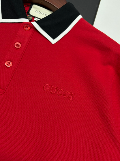 GUCCI RETRO CONTRAST COLLAR LONG SLEEVE PIQUÉ POLO SHIRT– 1:1 HIGH END