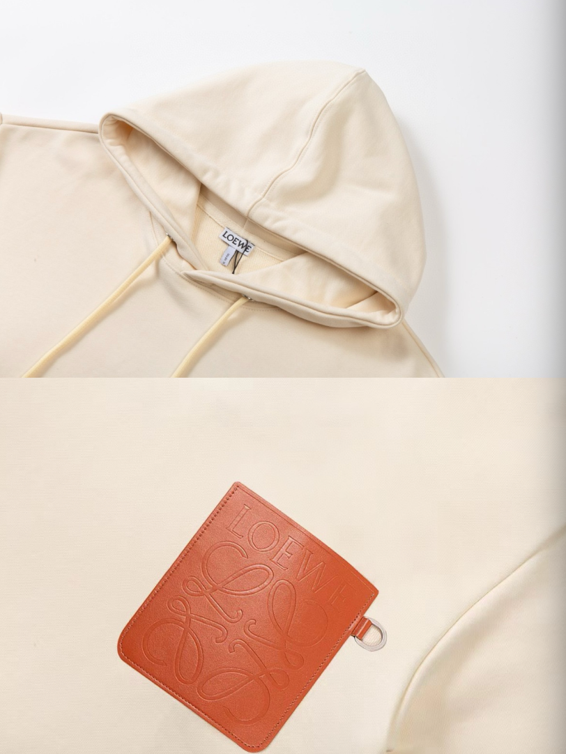 LOEWE ANAGRAM LEATHER PATCH HOODIE– 1:1 HIGH END