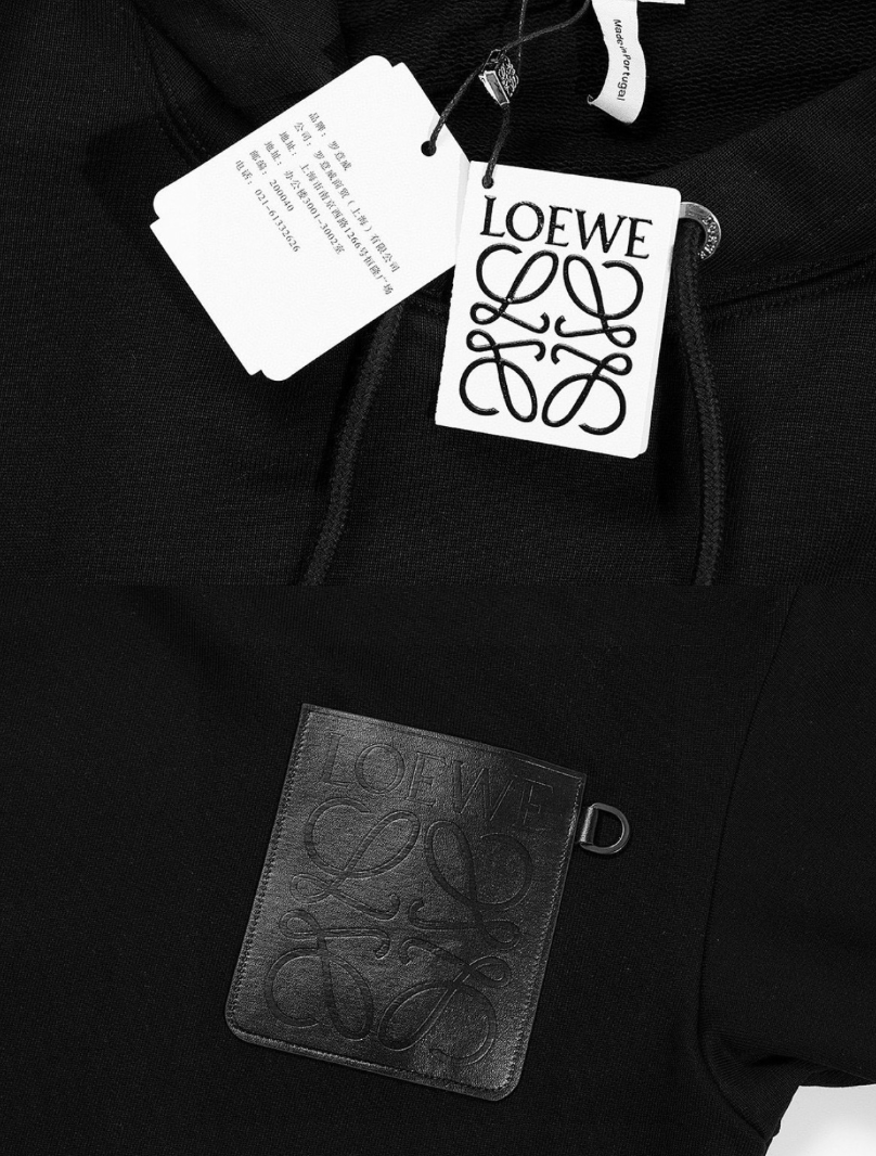LOEWE ANAGRAM LEATHER PATCH HOODIE– 1:1 HIGH END