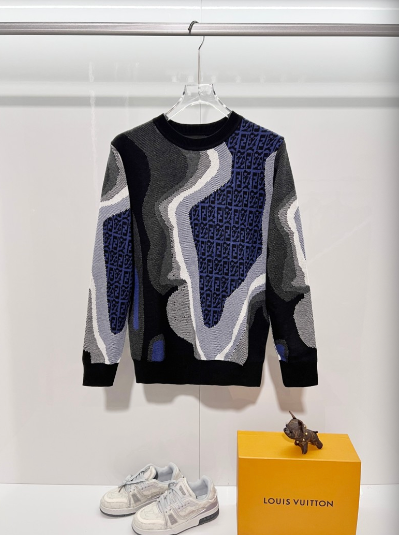 FENDI MONOGRAM JACQUARD RETRO KNIT SWEATER – 1:1 HIGH END