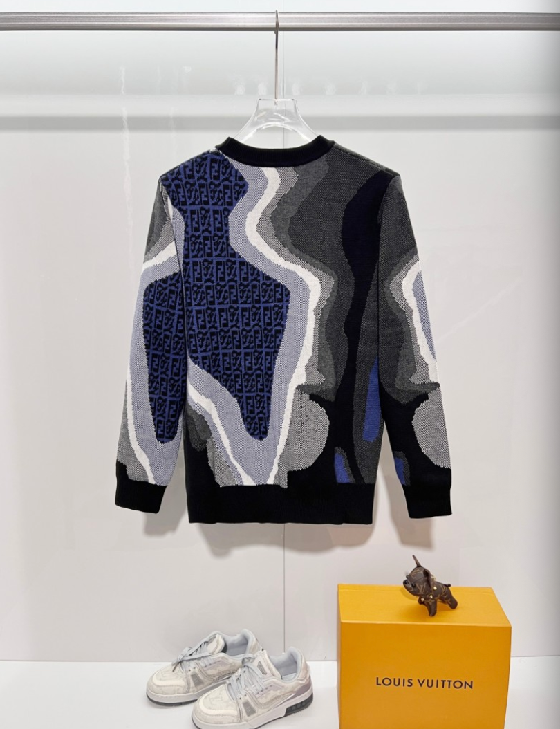 FENDI MONOGRAM JACQUARD RETRO KNIT SWEATER – 1:1 HIGH END