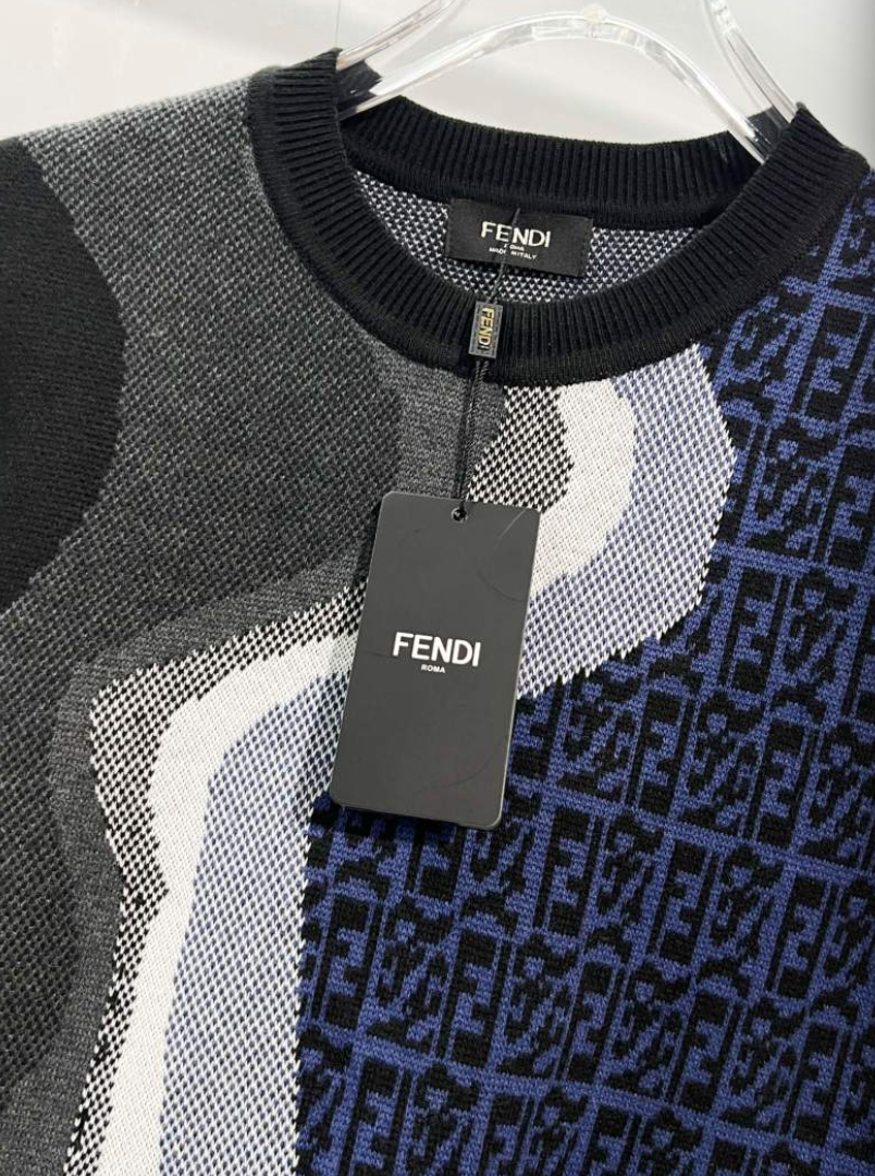FENDI MONOGRAM JACQUARD RETRO KNIT SWEATER – 1:1 HIGH END