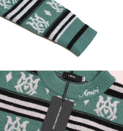 AMIRI LOGO JACQUARD KNIT SWEATER – MULTIPLE DESIGNS – 1:1 HIGH END