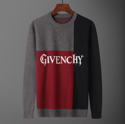 GIVENCHY COLOR BLOCK LOGO KNIT SWEATER – 1:1 HIGH END