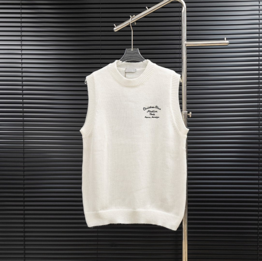 DIOR-STYLE KNIT SWEATER VEST – 2 COLORS– 1:1 HIGH END