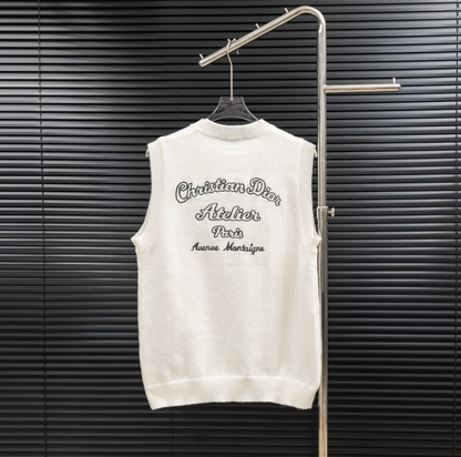 DIOR-STYLE KNIT SWEATER VEST – 2 COLORS– 1:1 HIGH END