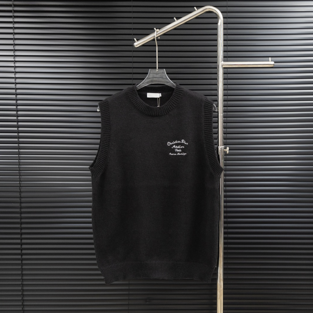 DIOR-STYLE KNIT SWEATER VEST – 2 COLORS– 1:1 HIGH END