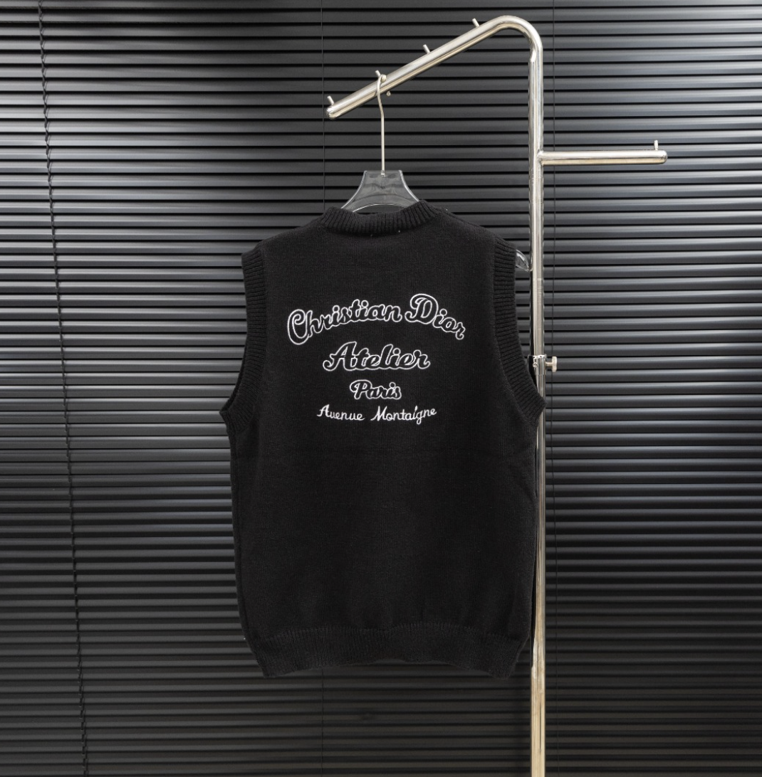 DIOR-STYLE KNIT SWEATER VEST – 2 COLORS– 1:1 HIGH END