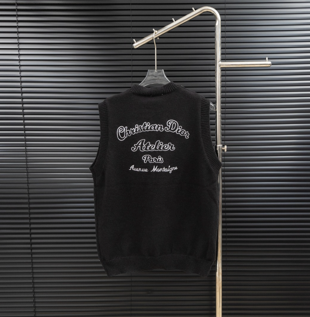 DIOR-STYLE KNIT SWEATER VEST – 2 COLORS– 1:1 HIGH END