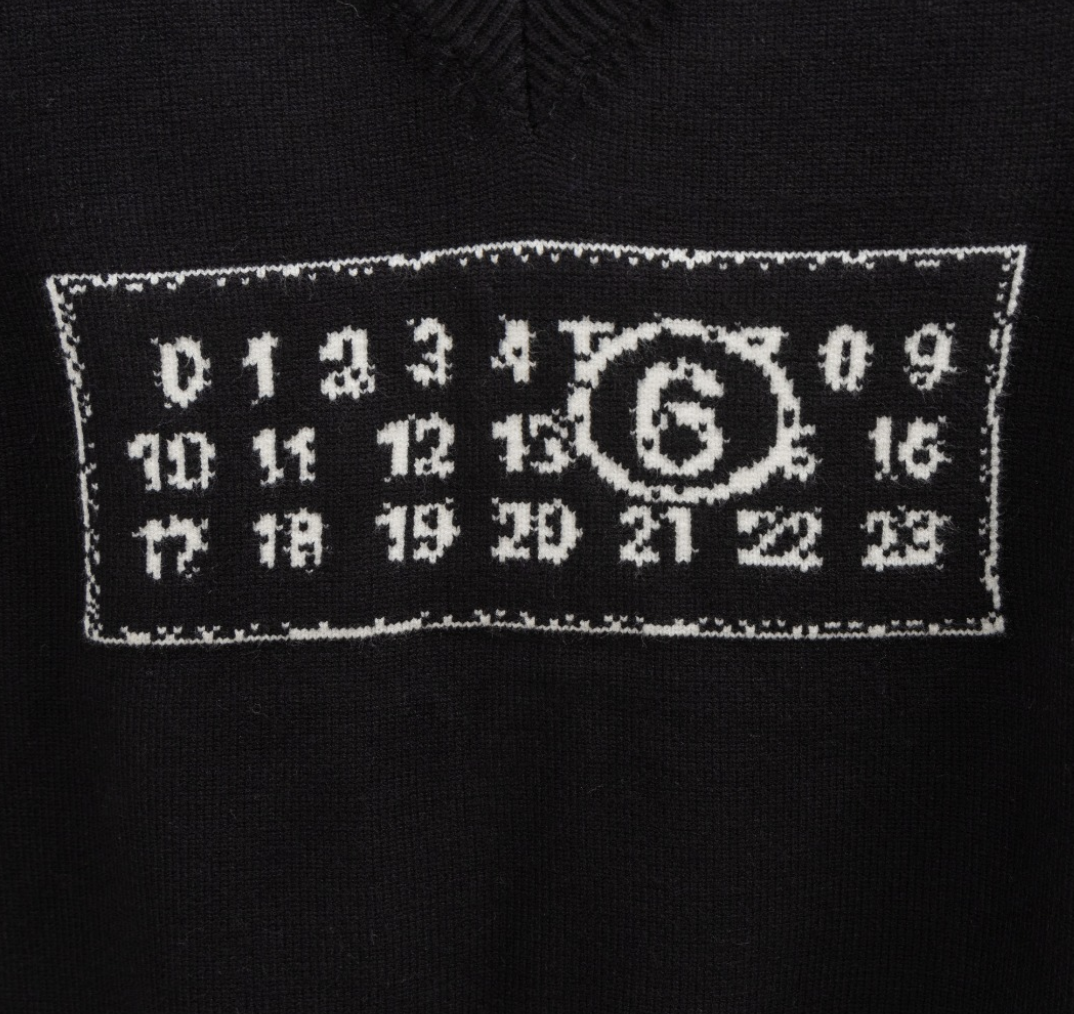 MAISON MARGIELA MM6 NUMERIC V-NECK KNIT SWEATER VEST – 1:1 HIGH END