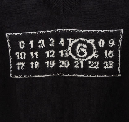 MAISON MARGIELA MM6 NUMERIC V-NECK KNIT SWEATER VEST – 1:1 HIGH END