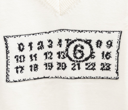 MAISON MARGIELA MM6 NUMERIC V-NECK KNIT SWEATER VEST – 1:1 HIGH END