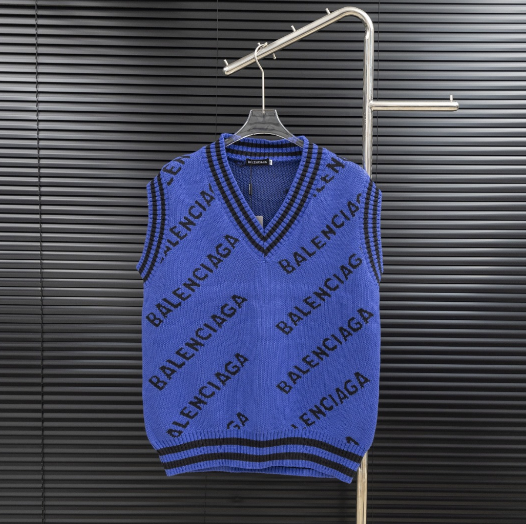 BALENCIAGA V-NECK KNITTED WOOL VEST – 1:1 HIGH END