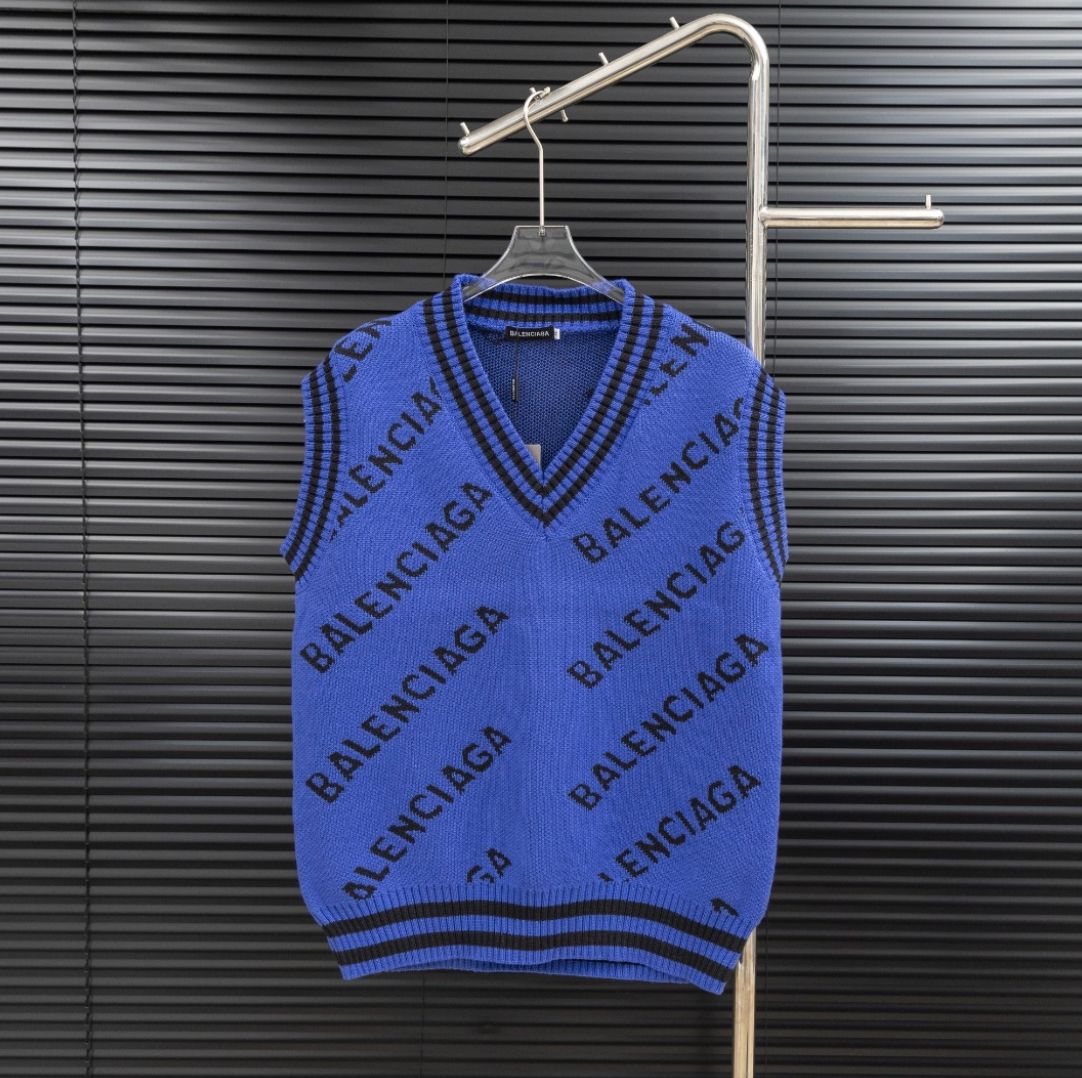 BALENCIAGA V-NECK KNITTED WOOL VEST – 1:1 HIGH END