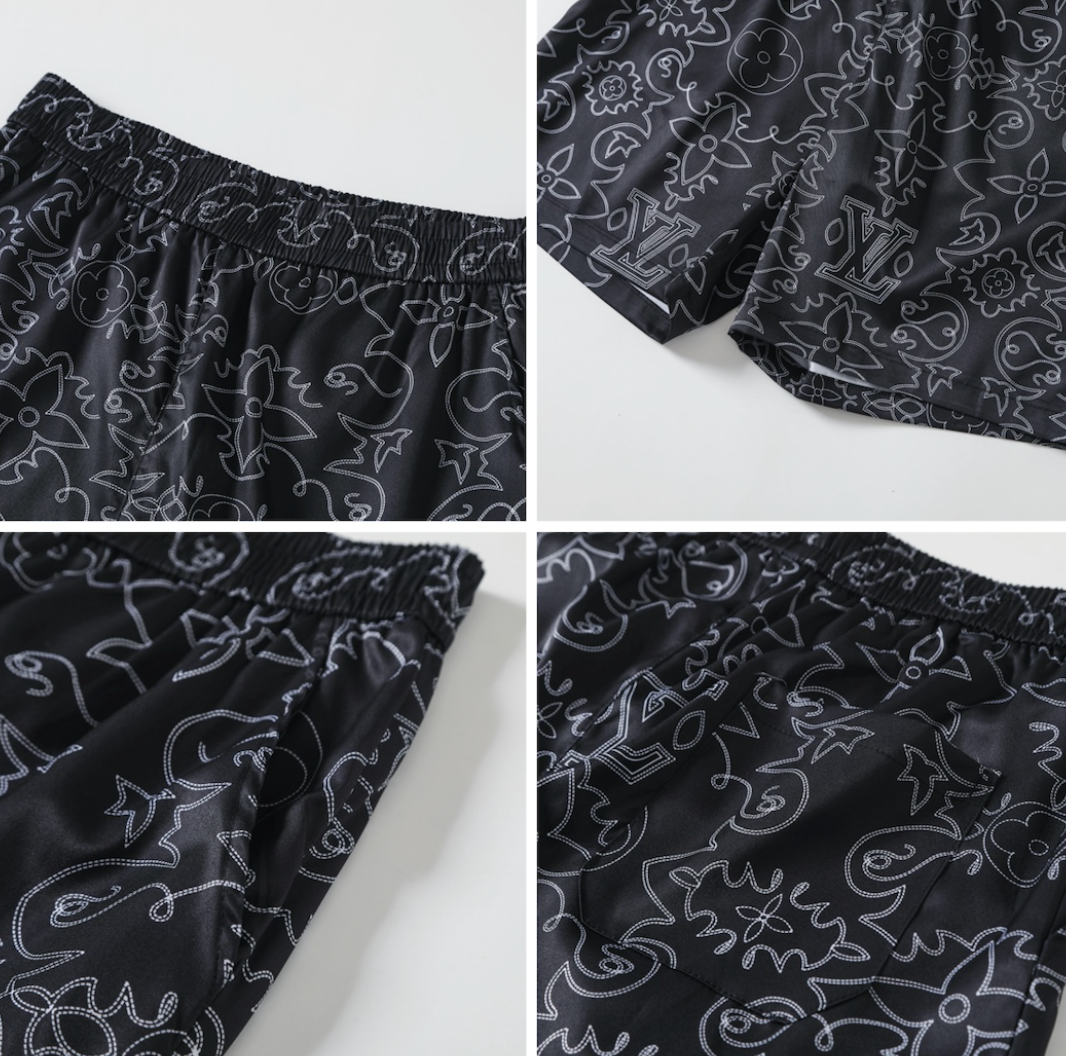 LOUIS VUITTON ARABESQUE SILK SHIRT & SHORTS SET – 1:1 HIGH END