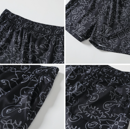 LOUIS VUITTON ARABESQUE SILK SHIRT & SHORTS SET – 1:1 HIGH END
