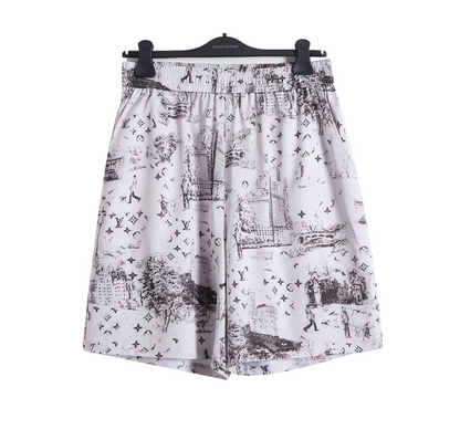 LOUIS VUITTON SKETCH CITY PRINT SILK SHIRT & SHORTS SET – 1:1 HIGH END