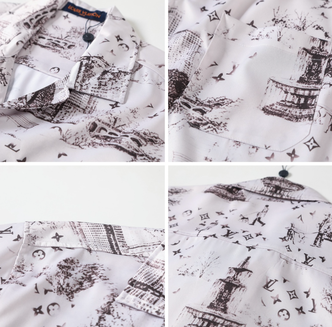 LOUIS VUITTON SKETCH CITY PRINT SILK SHIRT & SHORTS SET – 1:1 HIGH END