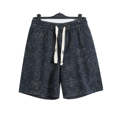 LOUIS VUITTON SKETCH CITY PRINT SILK SHIRT & SHORTS SET – 1:1 HIGH END
