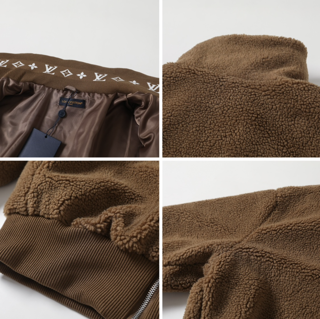 LOUIS VUITTON 25FW MONOGRAM CUFFS FLEECE JACKET – INDIVIDUAL PIECE – 1:1 HIGH END