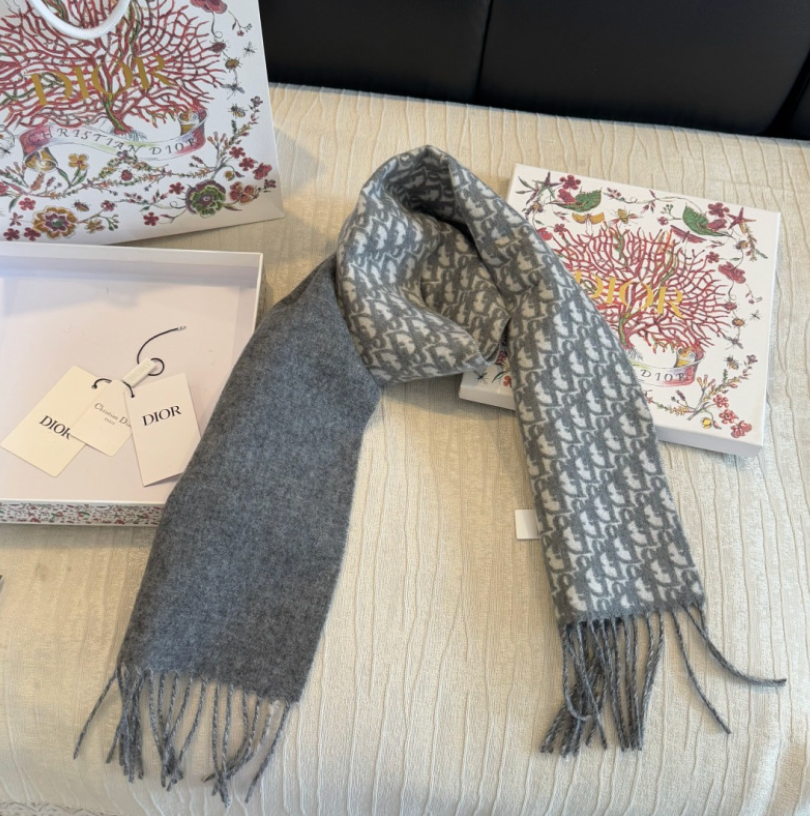 DIOR OBLIQUE CASHMERE SCARF – 100% KASCHMIR – HIGH QUALITY 1:1